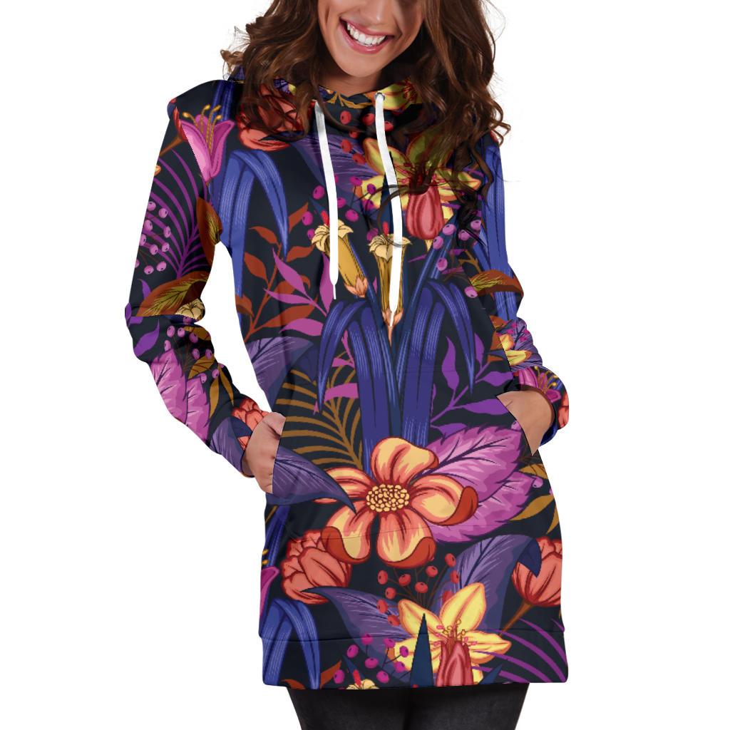Lily Pattern Print Design LY016 Women Hoodie Dress