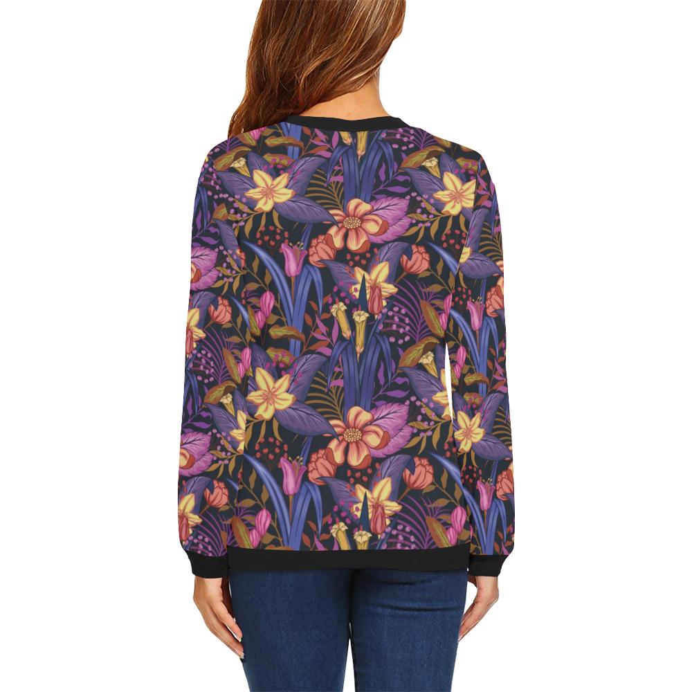 Lily Pattern Print Design LY016 Women Long Sleeve Sweatshirt-JorJune
