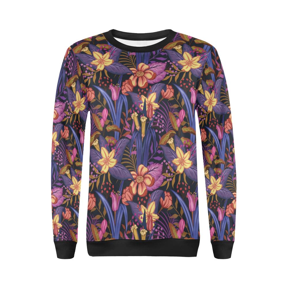 Lily Pattern Print Design LY016 Women Long Sleeve Sweatshirt-JorJune