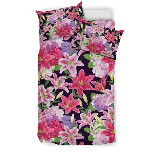 Lily Pattern Print Design LY017 Duvet Cover Bedding Set-JORJUNE.COM