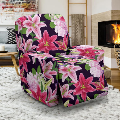 Lily Pattern Print Design LY017 Recliner Slipcover-JORJUNE.COM