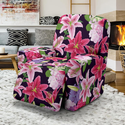 Lily Pattern Print Design LY017 Recliner Slipcover-JORJUNE.COM
