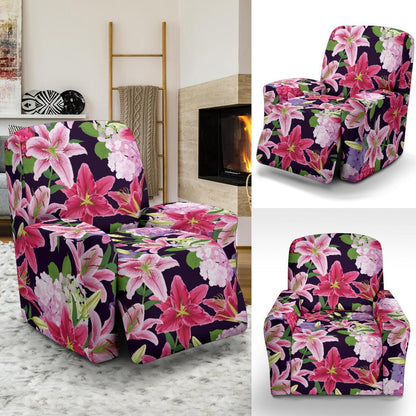 Lily Pattern Print Design LY017 Recliner Slipcover-JORJUNE.COM