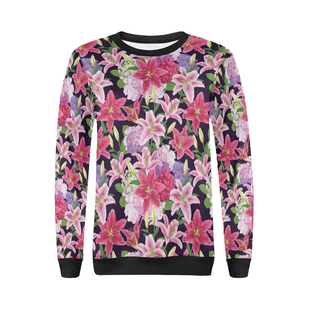 Lily Pattern Print Design LY017 Women Long Sleeve Sweatshirt-JorJune