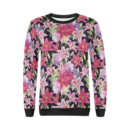 Lily Pattern Print Design LY017 Women Long Sleeve Sweatshirt-JorJune