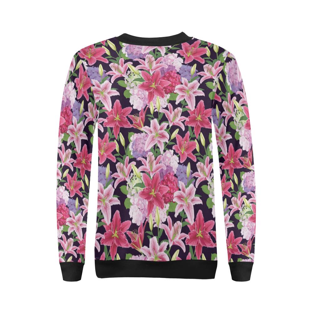 Lily Pattern Print Design LY017 Women Long Sleeve Sweatshirt-JorJune