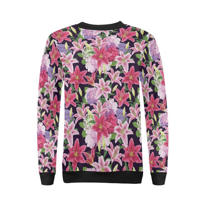 Lily Pattern Print Design LY017 Women Long Sleeve Sweatshirt-JorJune