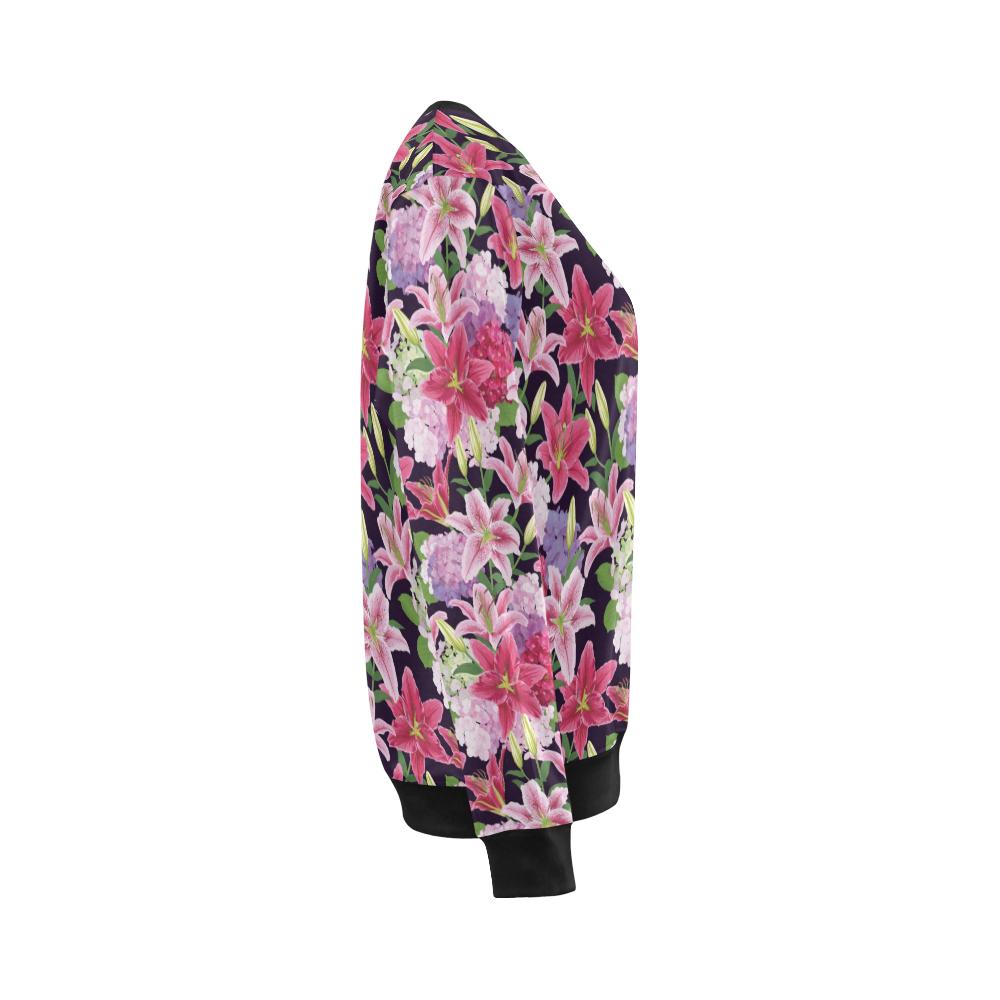 Lily Pattern Print Design LY017 Women Long Sleeve Sweatshirt-JorJune