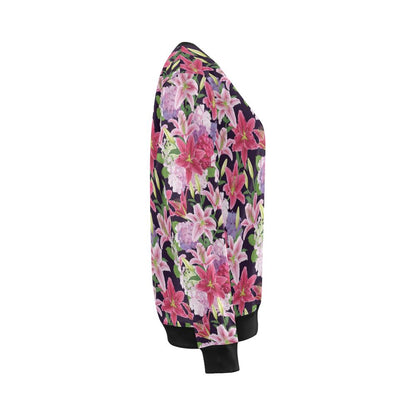 Lily Pattern Print Design LY017 Women Long Sleeve Sweatshirt-JorJune