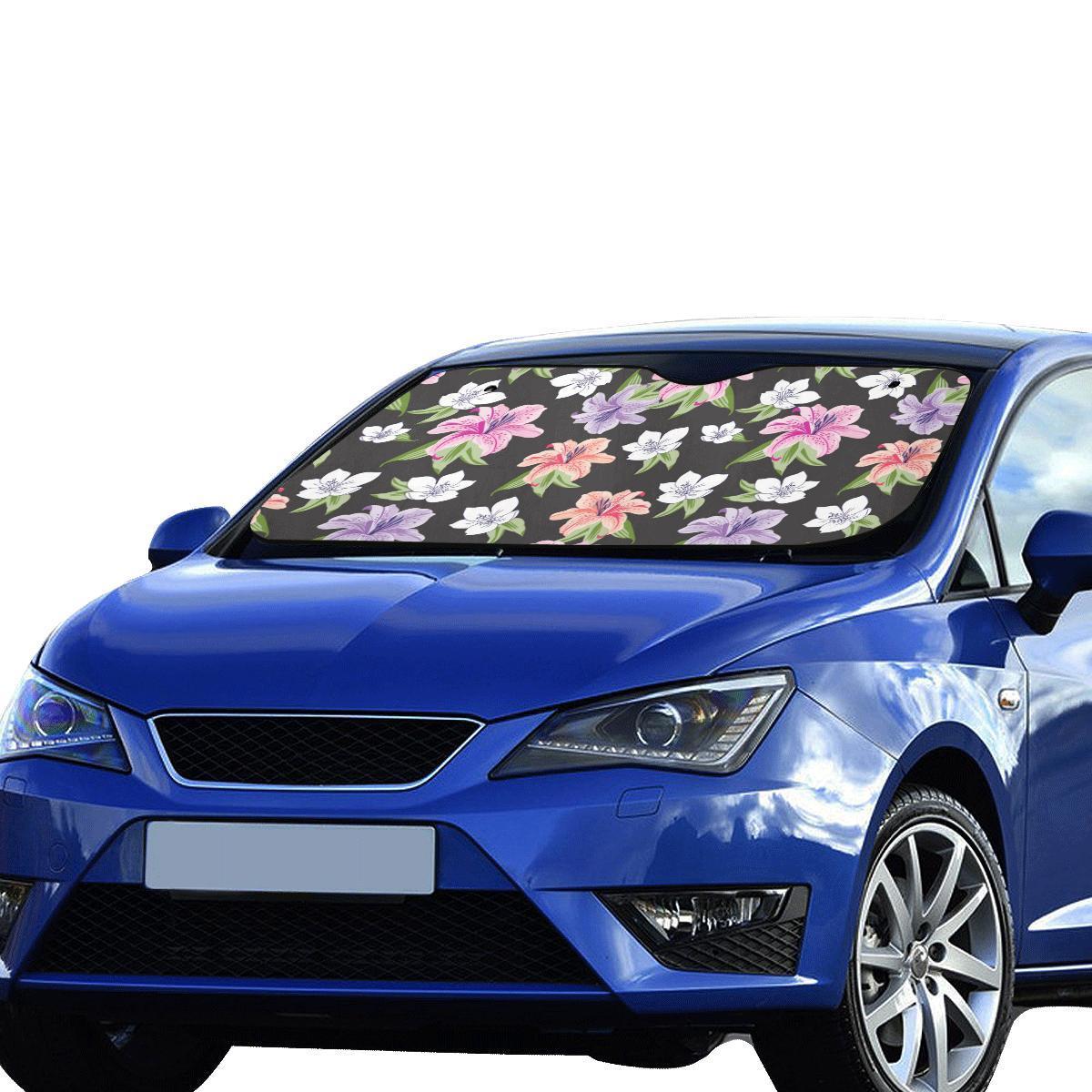 Lily Pattern Print Design LY02 Car Sun Shade-JorJune