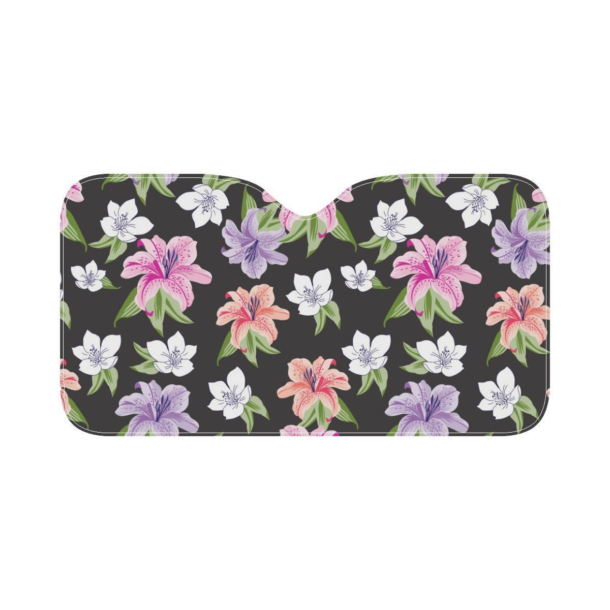 Lily Pattern Print Design LY02 Car Sun Shade-JorJune
