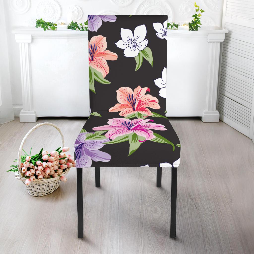 Lily Pattern Print Design LY02 Dining Chair Slipcover-JORJUNE.COM