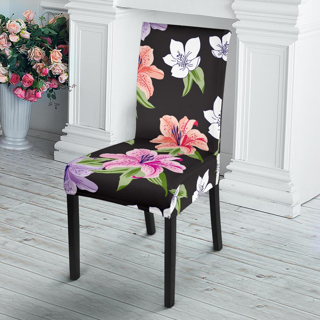 Lily Pattern Print Design LY02 Dining Chair Slipcover-JORJUNE.COM