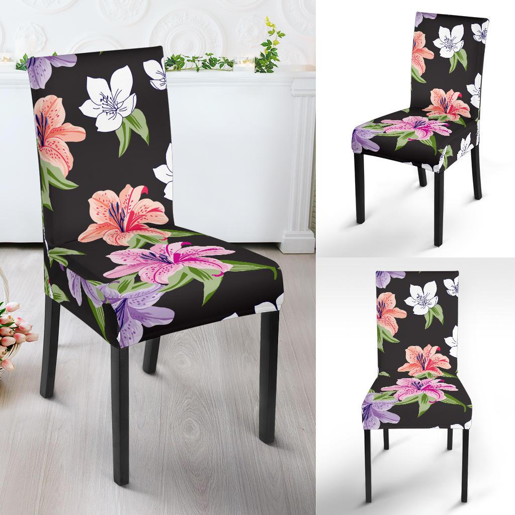 Lily Pattern Print Design LY02 Dining Chair Slipcover-JORJUNE.COM