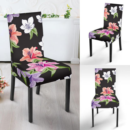 Lily Pattern Print Design LY02 Dining Chair Slipcover-JORJUNE.COM