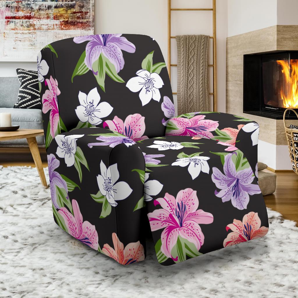 Lily Pattern Print Design LY02 Recliner Slipcover-JORJUNE.COM