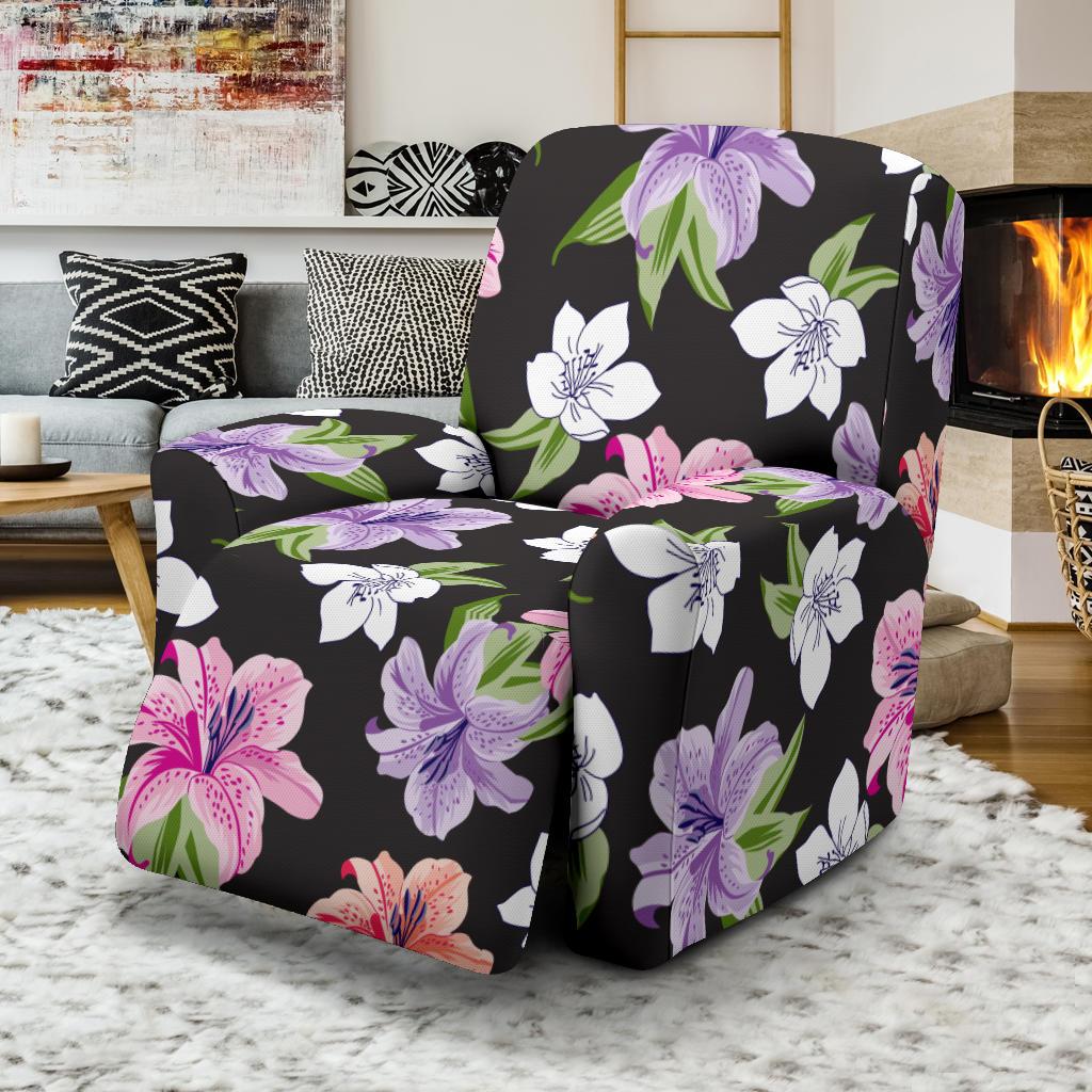 Lily Pattern Print Design LY02 Recliner Slipcover-JORJUNE.COM