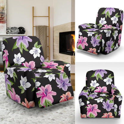 Lily Pattern Print Design LY02 Recliner Slipcover-JORJUNE.COM