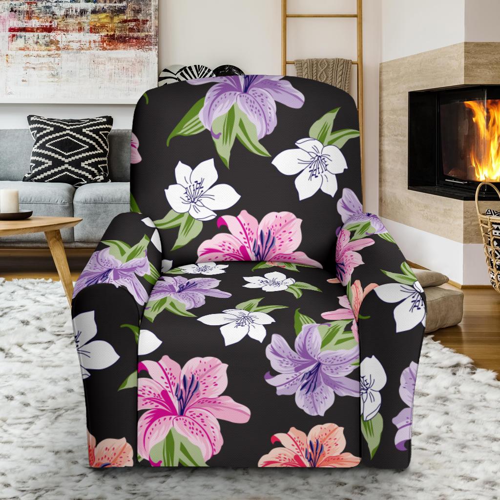 Lily Pattern Print Design LY02 Recliner Slipcover-JORJUNE.COM