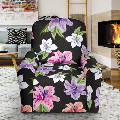 Lily Pattern Print Design LY02 Recliner Slipcover-JORJUNE.COM
