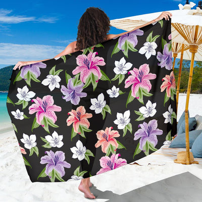 Lily Pattern Print Design LY02 Sarong Pareo Wrap-JORJUNE.COM