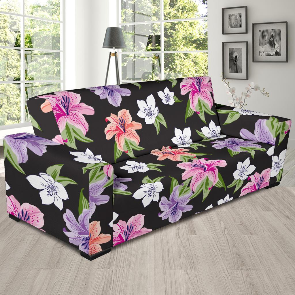 Lily Pattern Print Design LY02 Sofa Slipcover-JORJUNE.COM