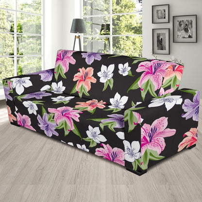 Lily Pattern Print Design LY02 Sofa Slipcover-JORJUNE.COM