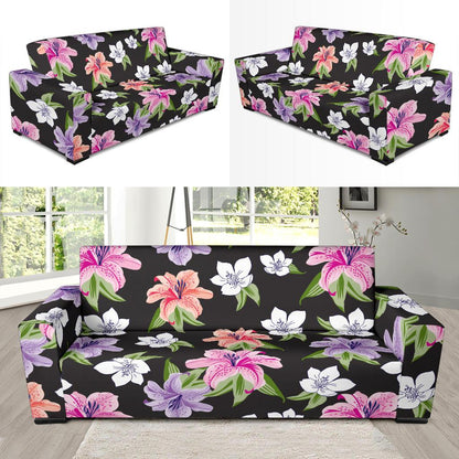 Lily Pattern Print Design LY02 Sofa Slipcover-JORJUNE.COM