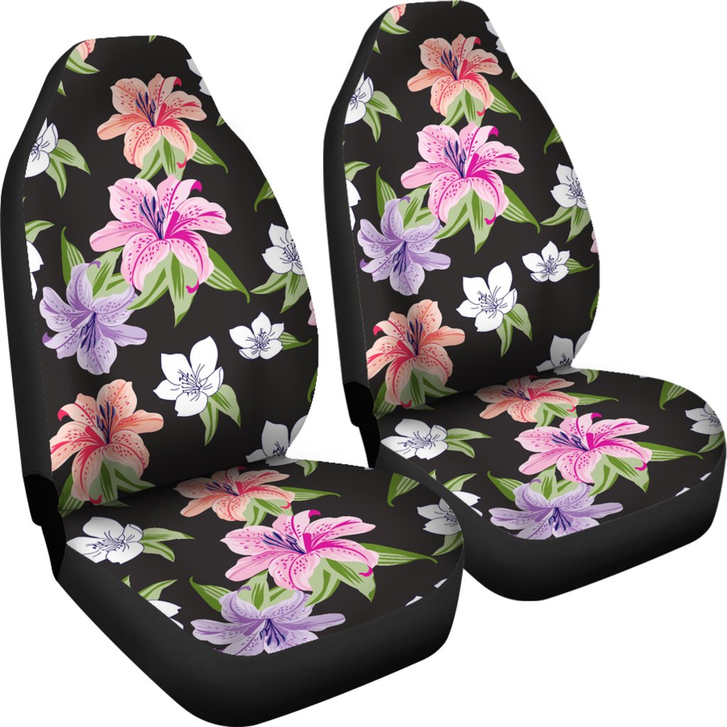 Lily Pattern Print Design LY02 Universal Fit Car Seat Covers-JorJune
