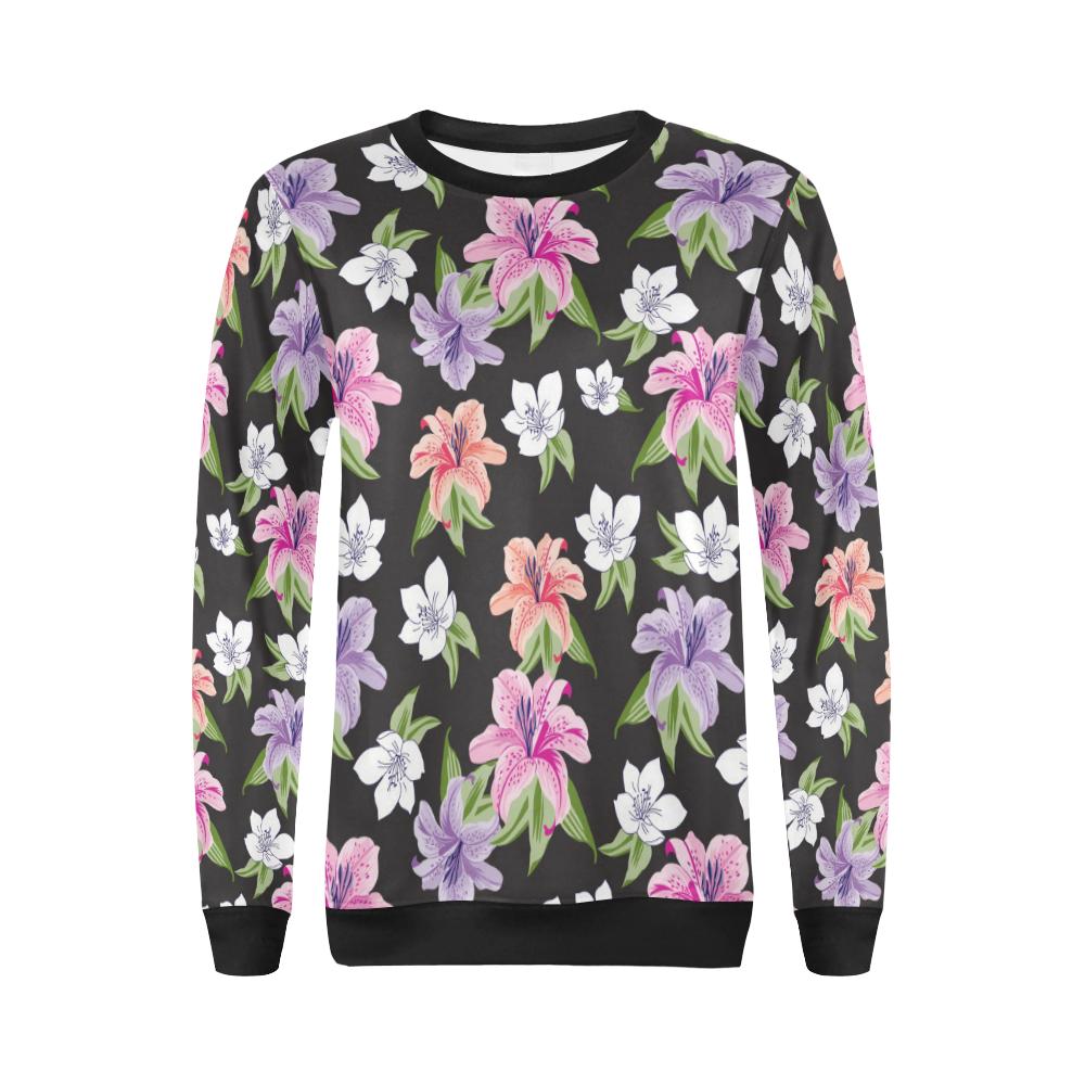 Lily Pattern Print Design LY02 Women Long Sleeve Sweatshirt-JorJune
