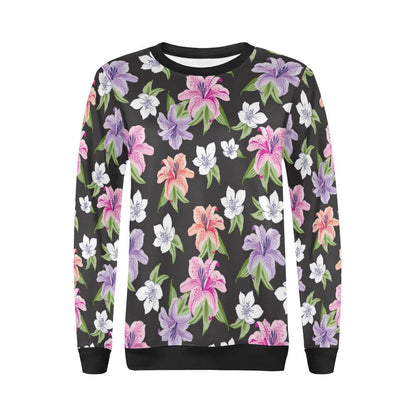 Lily Pattern Print Design LY02 Women Long Sleeve Sweatshirt-JorJune