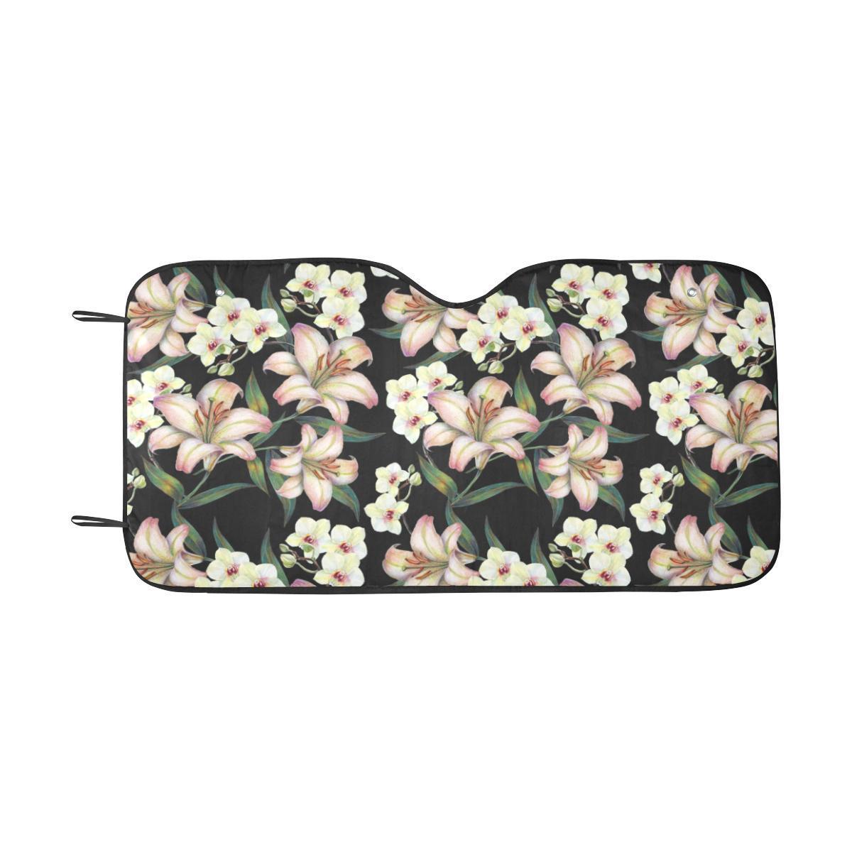 Lily Pattern Print Design LY03 Car Sun Shade-JorJune