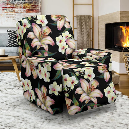 Lily Pattern Print Design LY03 Recliner Slipcover-JORJUNE.COM