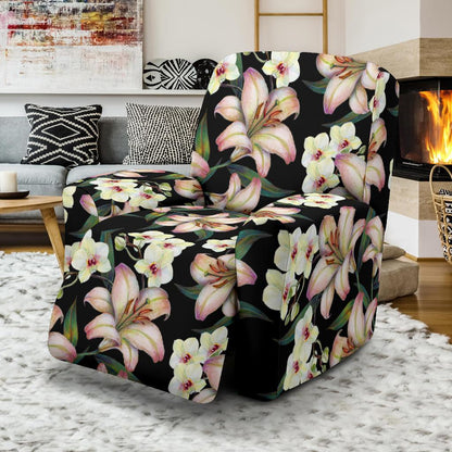Lily Pattern Print Design LY03 Recliner Slipcover-JORJUNE.COM