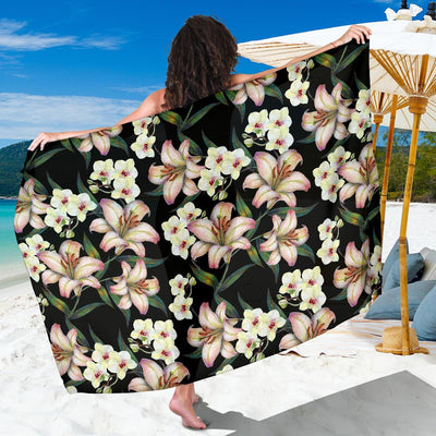 Lily Pattern Print Design LY03 Sarong Pareo Wrap-JORJUNE.COM