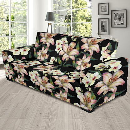 Lily Pattern Print Design LY03 Sofa Slipcover-JORJUNE.COM