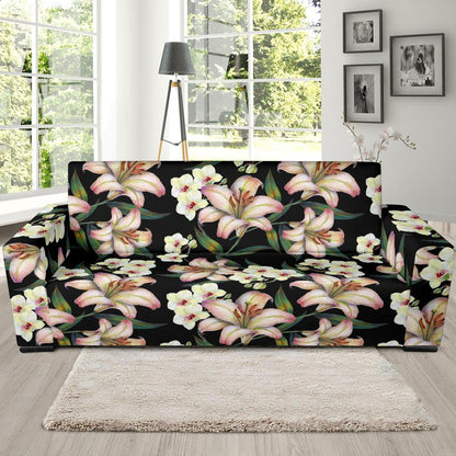 Lily Pattern Print Design LY03 Sofa Slipcover-JORJUNE.COM