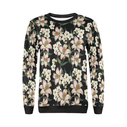 Lily Pattern Print Design LY03 Women Long Sleeve Sweatshirt-JorJune