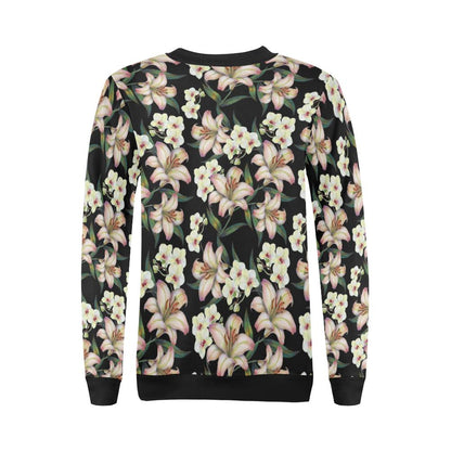Lily Pattern Print Design LY03 Women Long Sleeve Sweatshirt-JorJune