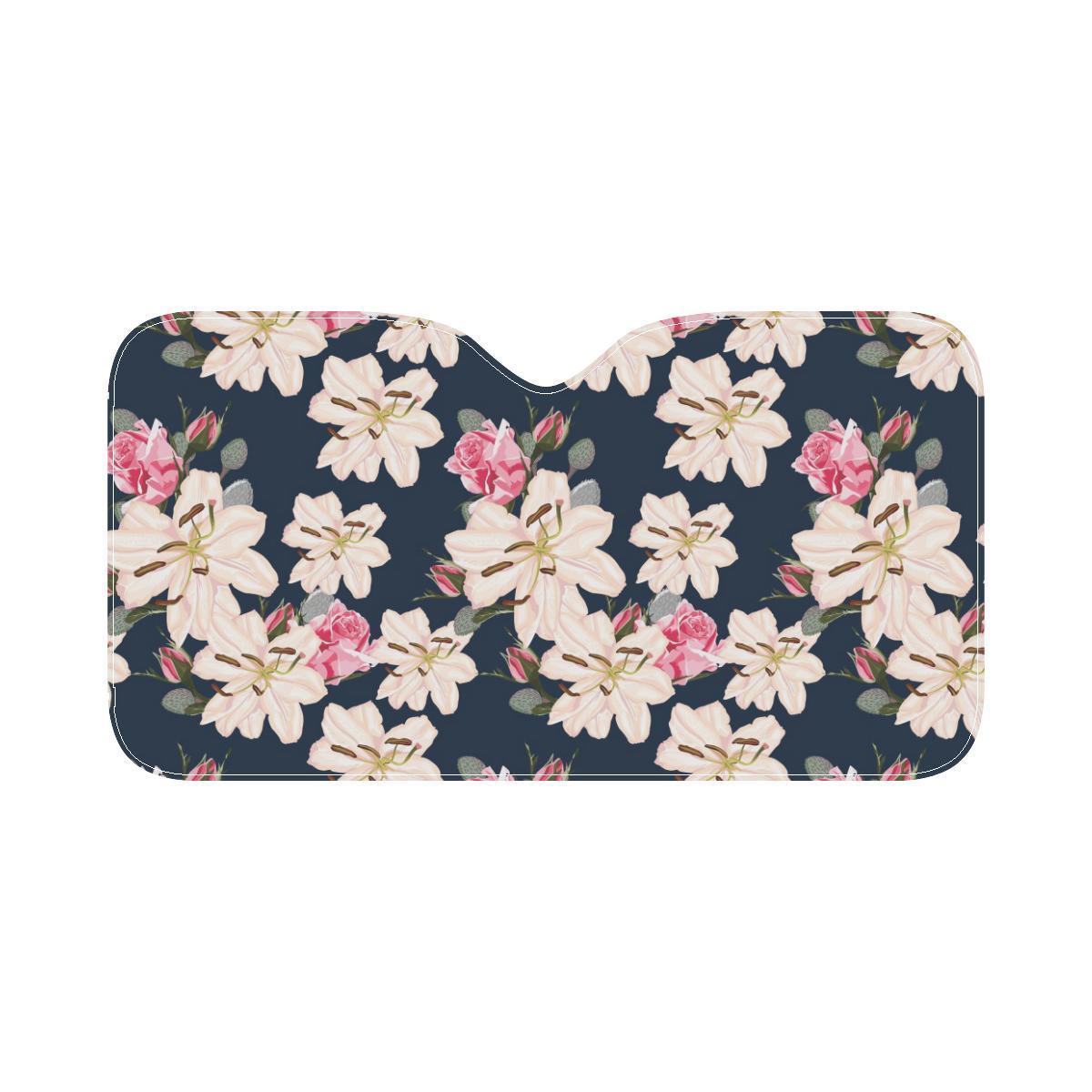 Lily Pattern Print Design LY04 Car Sun Shade-JorJune