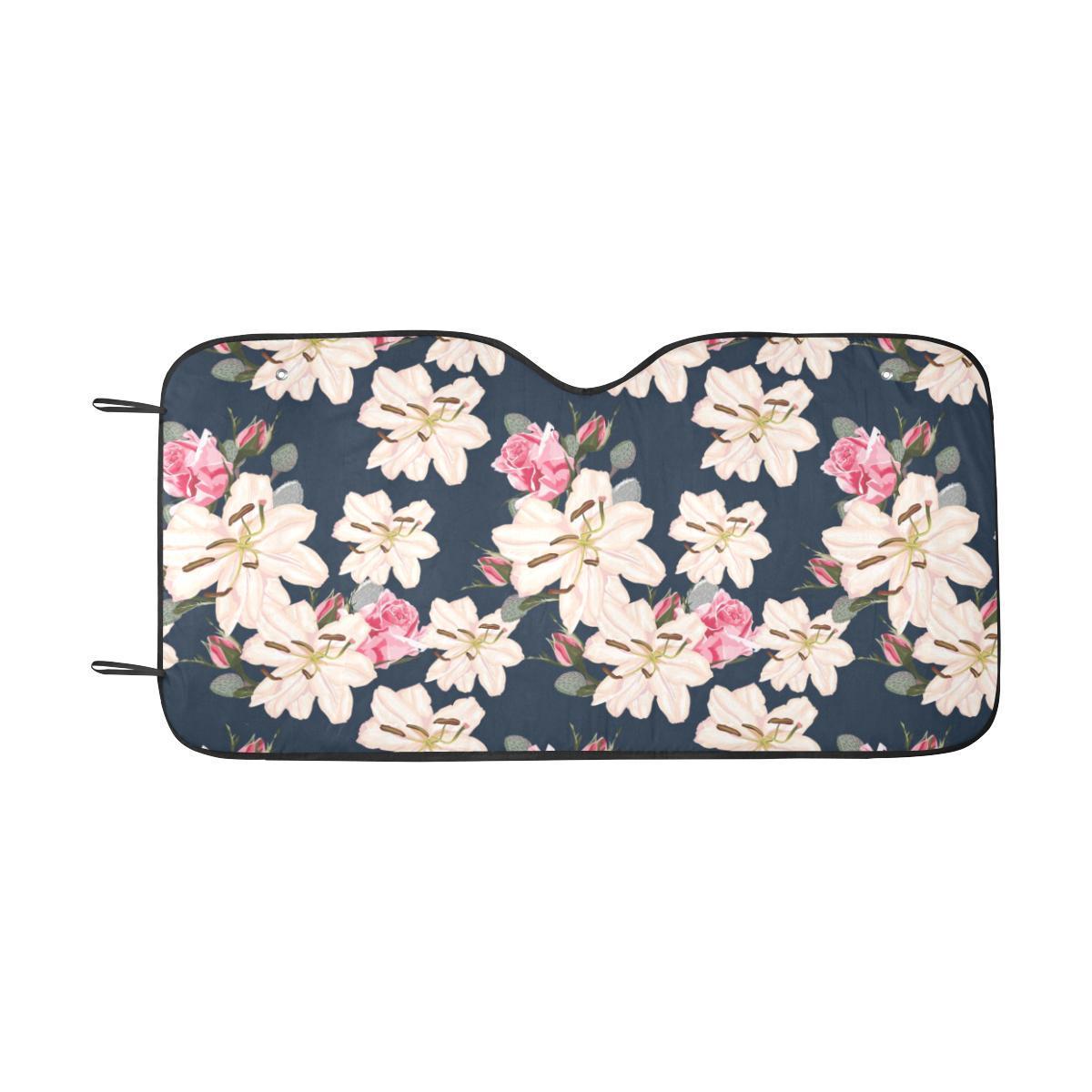 Lily Pattern Print Design LY04 Car Sun Shade-JorJune