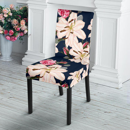 Lily Pattern Print Design LY04 Dining Chair Slipcover-JORJUNE.COM