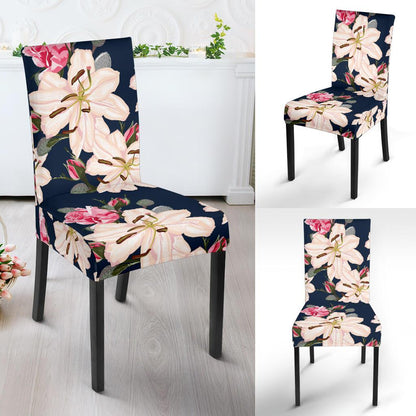 Lily Pattern Print Design LY04 Dining Chair Slipcover-JORJUNE.COM