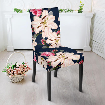 Lily Pattern Print Design LY04 Dining Chair Slipcover-JORJUNE.COM