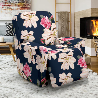 Lily Pattern Print Design LY04 Recliner Slipcover-JORJUNE.COM