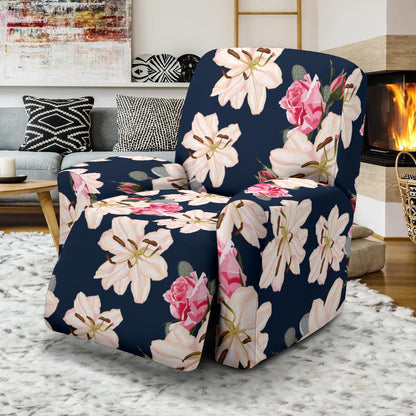 Lily Pattern Print Design LY04 Recliner Slipcover-JORJUNE.COM