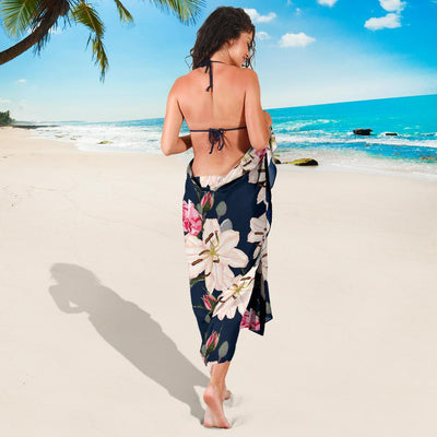 Lily Pattern Print Design LY04 Sarong Pareo Wrap-JORJUNE.COM