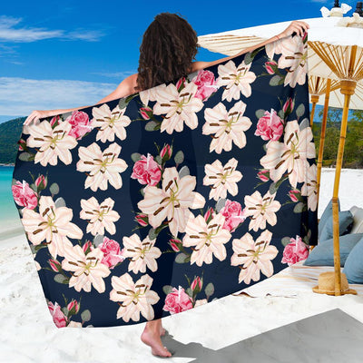 Lily Pattern Print Design LY04 Sarong Pareo Wrap-JORJUNE.COM