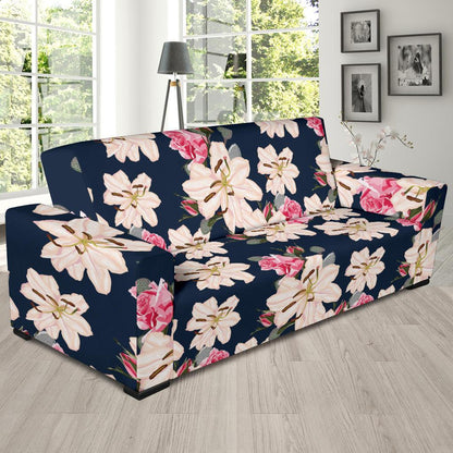 Lily Pattern Print Design LY04 Sofa Slipcover-JORJUNE.COM