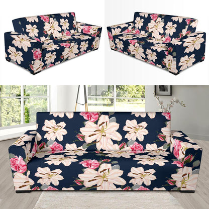 Lily Pattern Print Design LY04 Sofa Slipcover-JORJUNE.COM